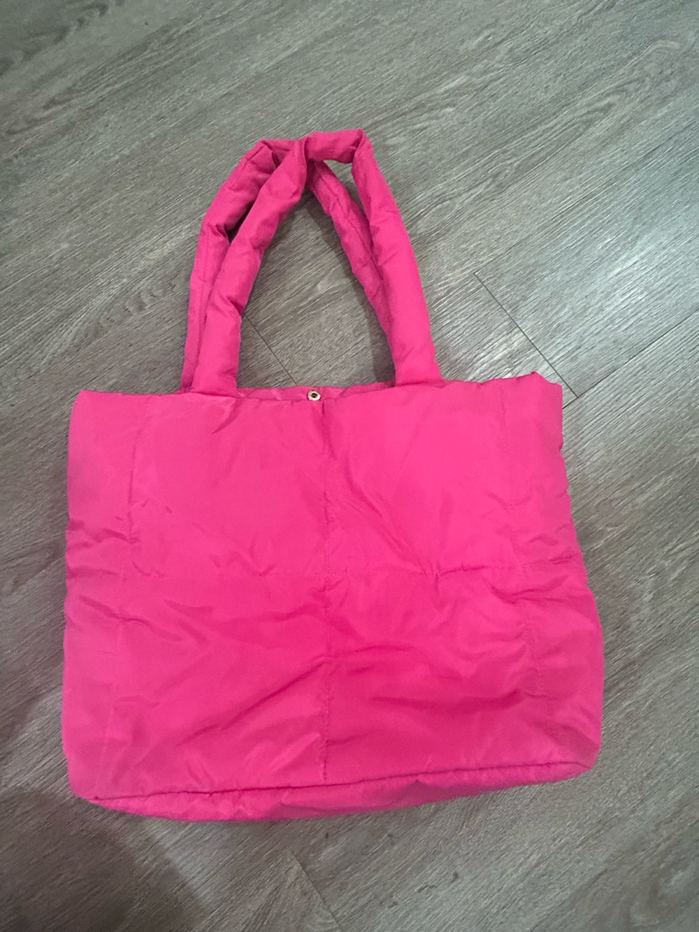 Pink Quilted Puffy Tote Bag - Unbranded